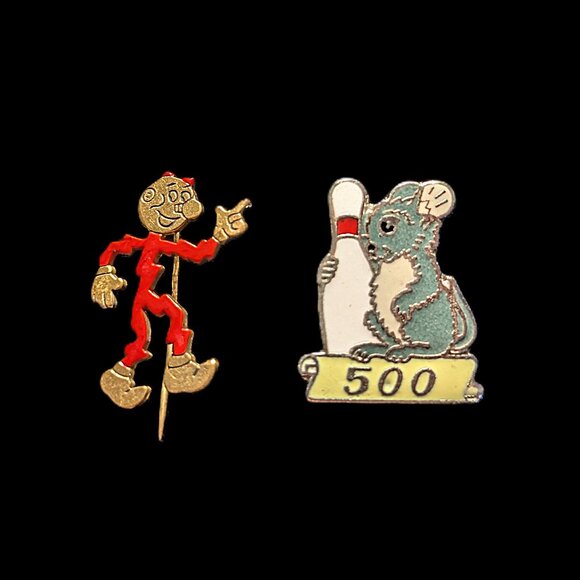 Vintage Pins Reddy Kilowatt & 500 Club Bowling Pin Like New - Picture 2 of 5